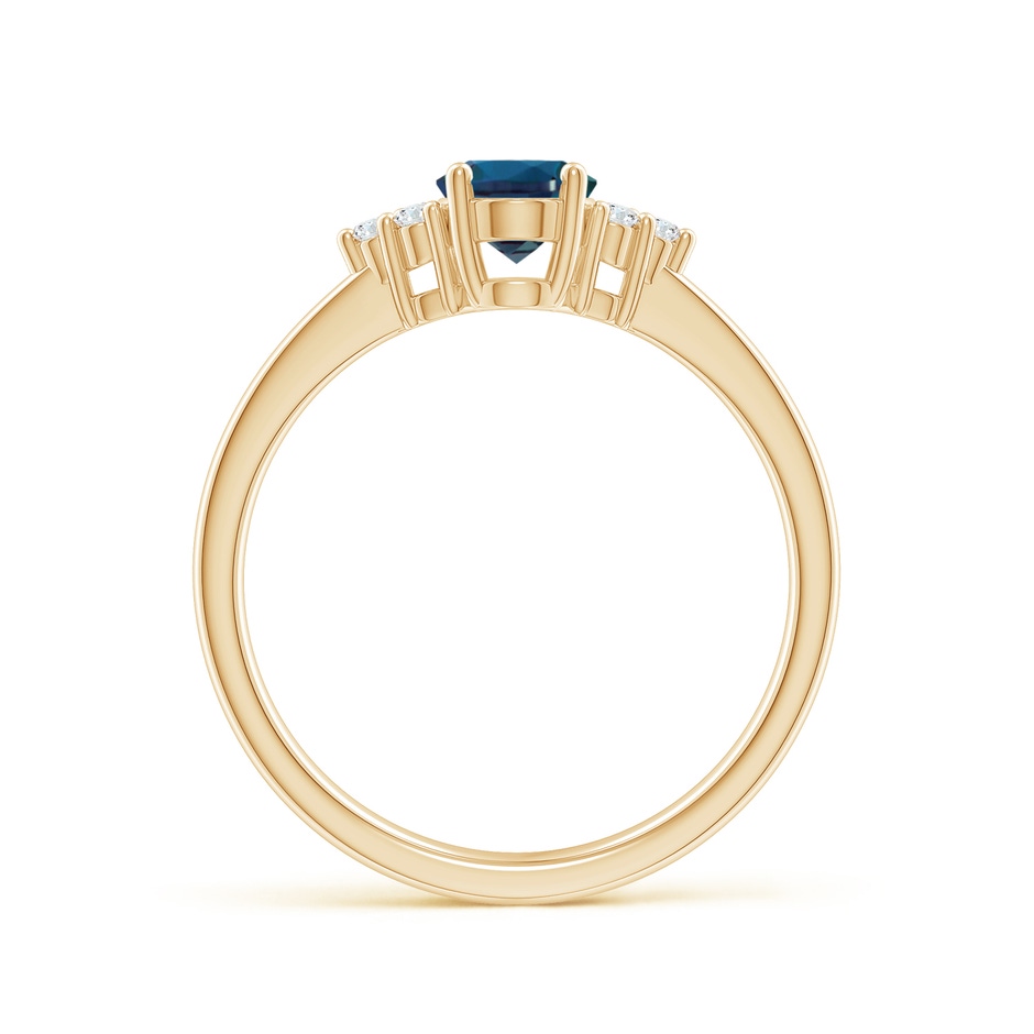 7x5mm Labgrown Solitaire Oval Lab-Grown Alexandrite Ring with Trio Diamond Accents in Yellow Gold side 199