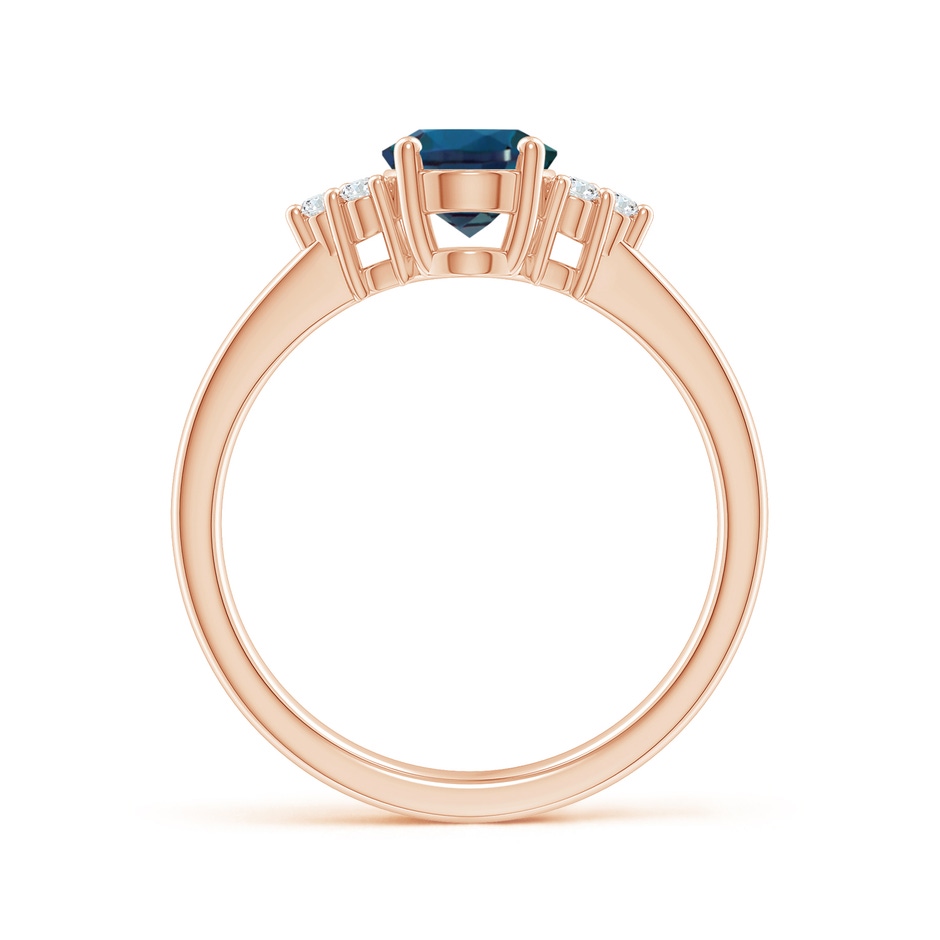 8x6mm Labgrown Solitaire Oval Lab-Grown Alexandrite Ring with Trio Diamond Accents in 18K Rose Gold side 199