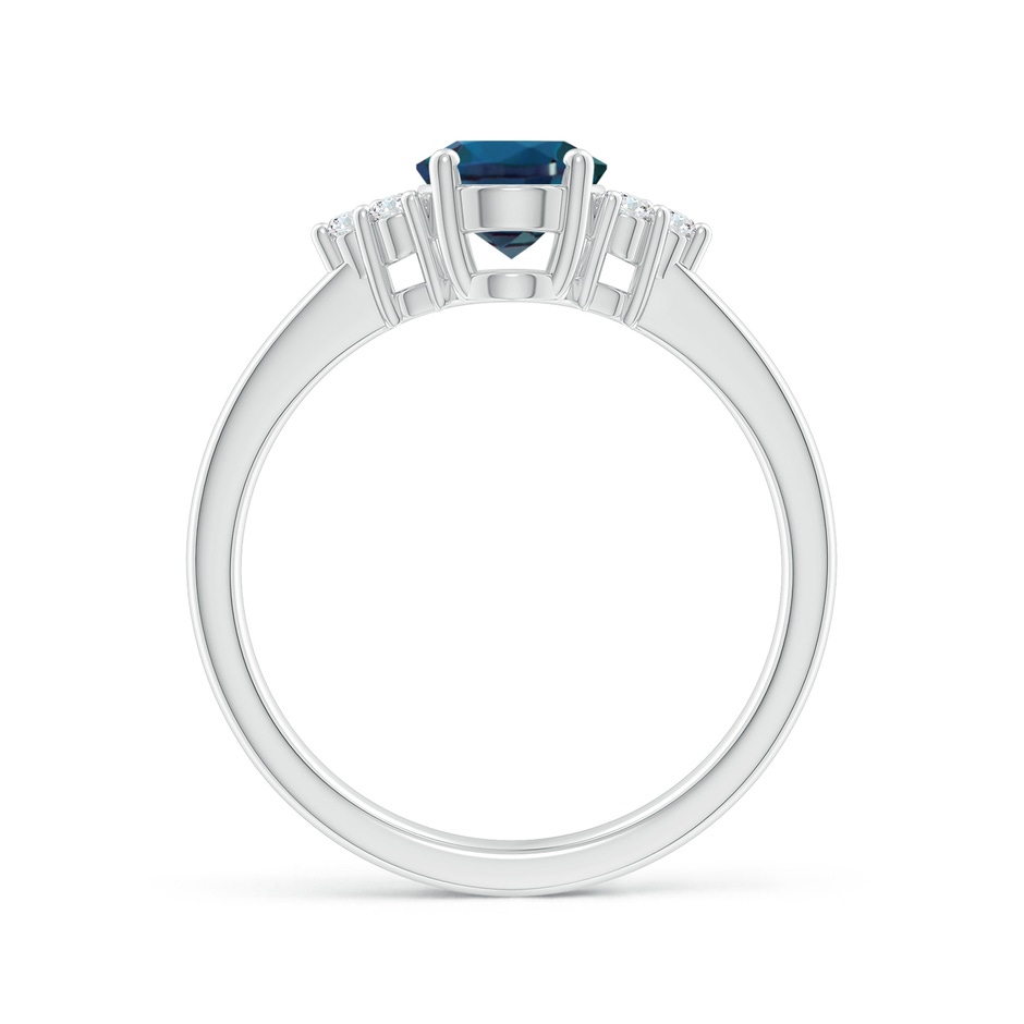 8x6mm Labgrown Solitaire Oval Lab-Grown Alexandrite Ring with Trio Diamond Accents in 18K White Gold side 199