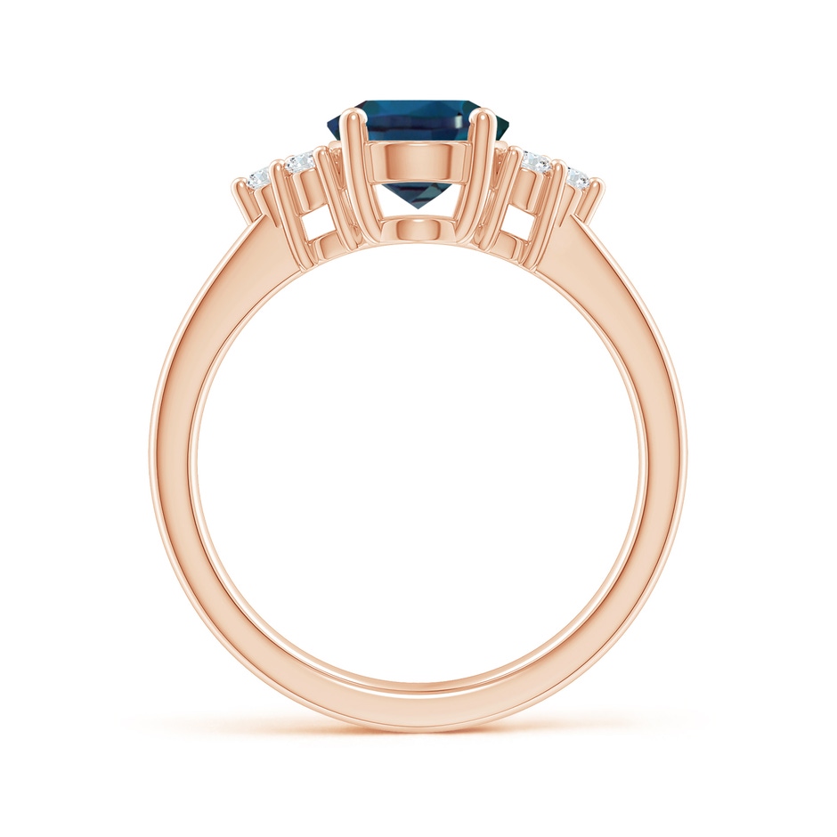 9x7mm Labgrown Solitaire Oval Lab-Grown Alexandrite Ring with Trio Diamond Accents in 18K Rose Gold side 199