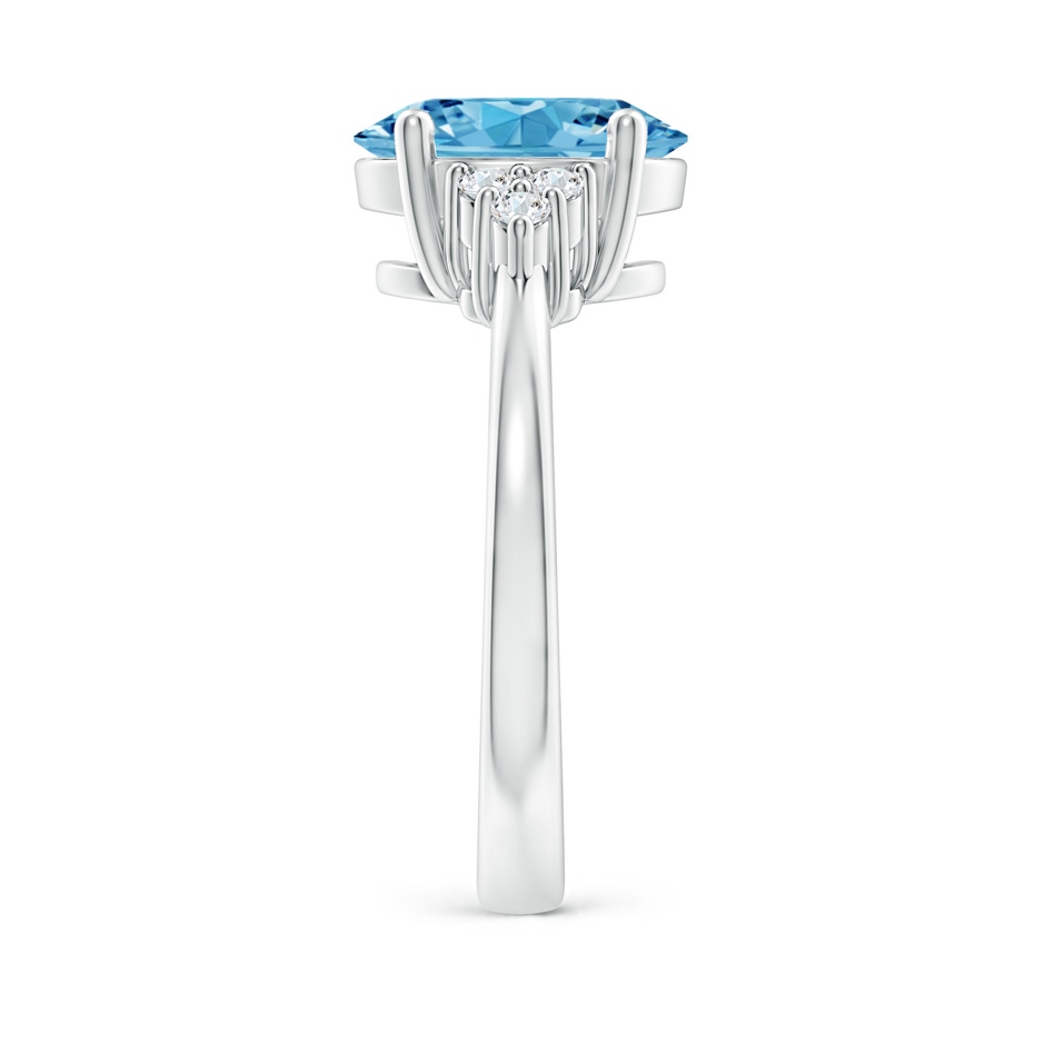 10x8mm Labgrown Solitaire Oval Lab-Grown Fancy Intense Blue and White Diamond Promise Ring in P950 Platinum side 299