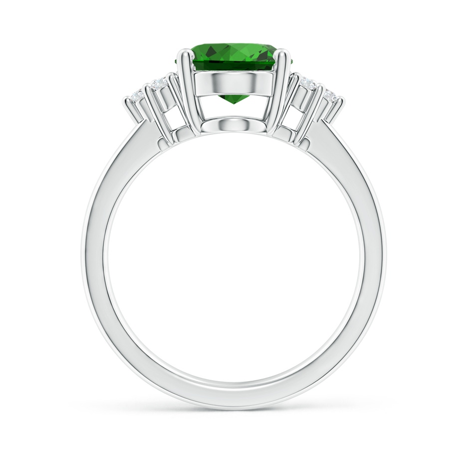 10x8mm Labgrown Lab-Grown Solitaire Oval Emerald Ring with Trio Diamond Accents in White Gold side 199