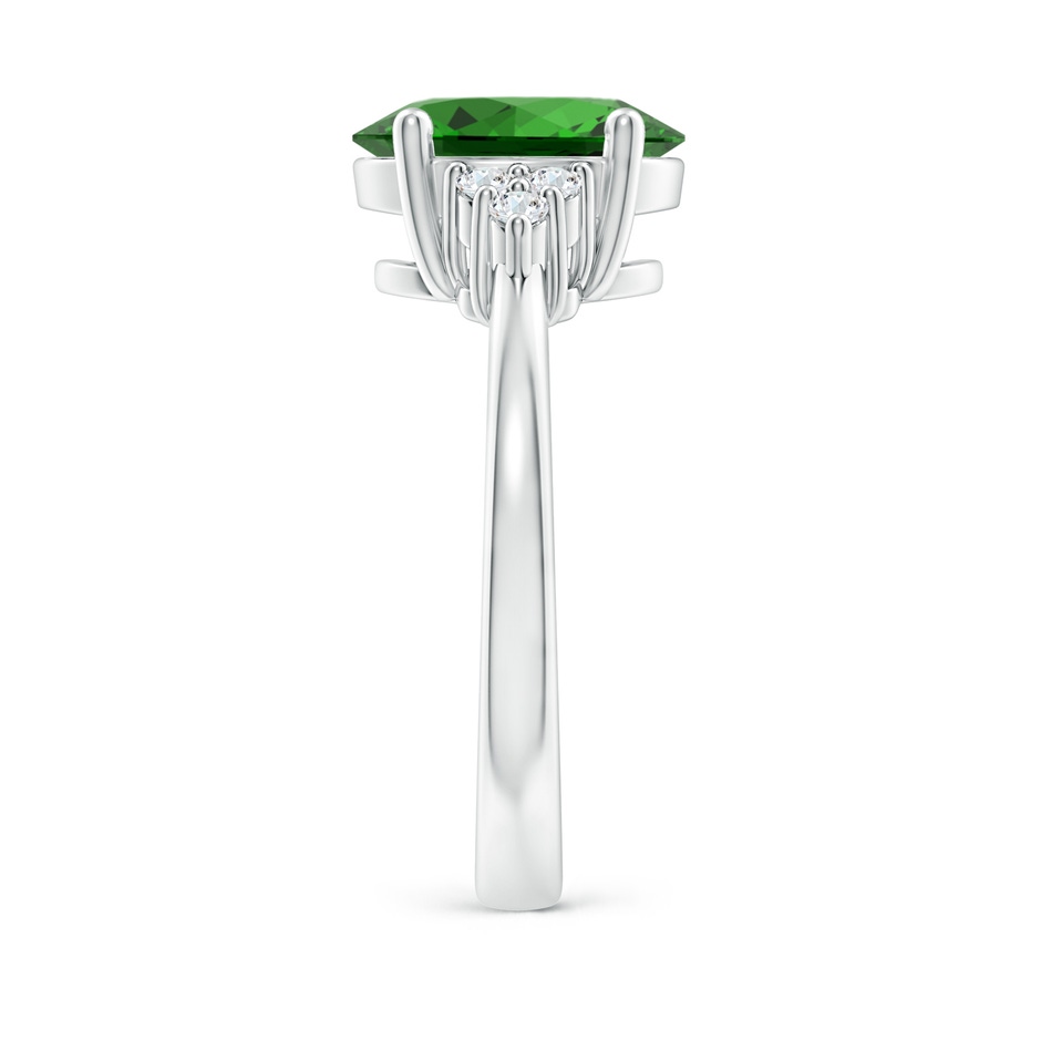 10x8mm Labgrown Lab-Grown Solitaire Oval Emerald Ring with Trio Diamond Accents in White Gold side 299
