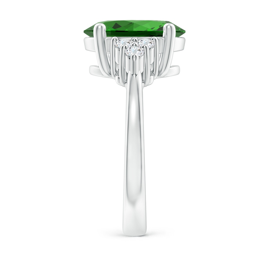 12x10mm Labgrown Lab-Grown Solitaire Oval Emerald Ring with Trio Diamond Accents in P950 Platinum side 299