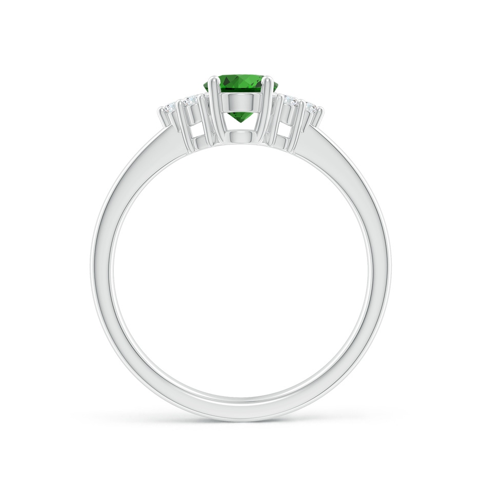 7x5mm Labgrown Lab-Grown Solitaire Oval Emerald Ring with Trio Diamond Accents in P950 Platinum side 199