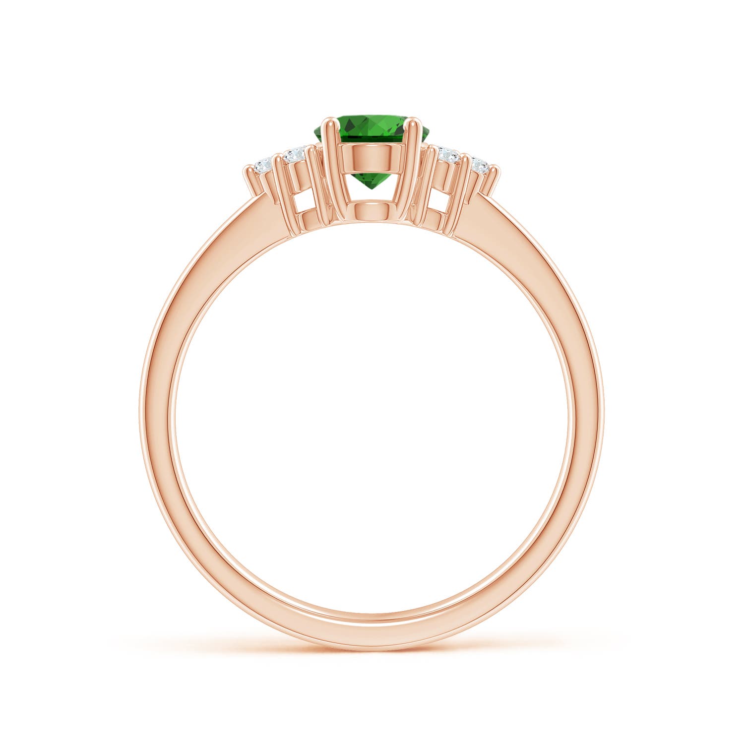 Premium - Lab-Grown Emerald / 0.74 CT / 14 KT Rose Gold