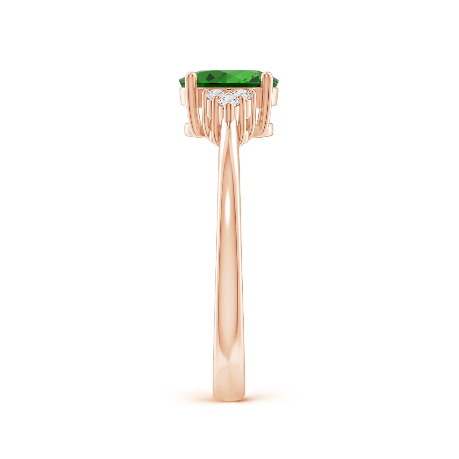 Premium - Lab-Grown Emerald / 0.74 CT / 14 KT Rose Gold