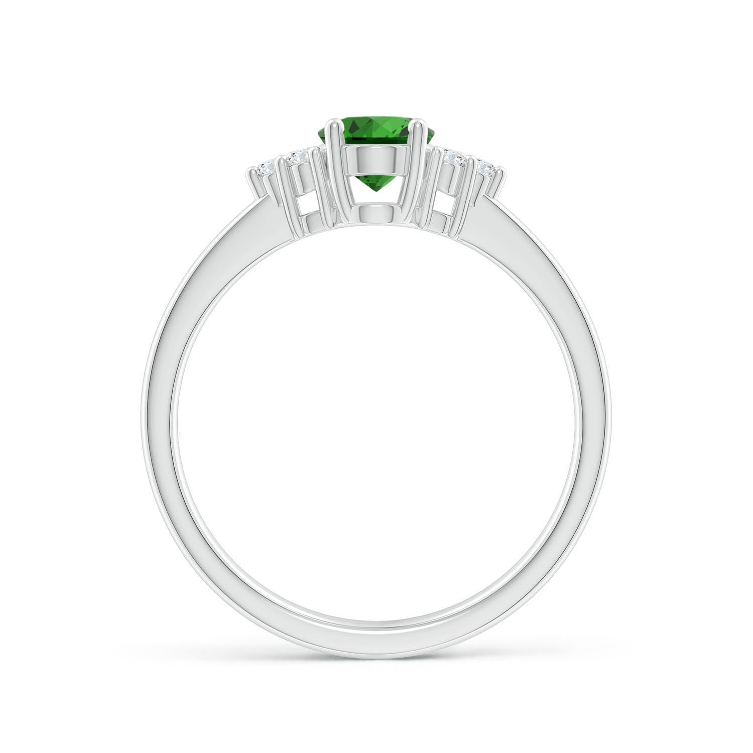 Premium - Lab-Grown Emerald / 0.74 CT / 14 KT White Gold