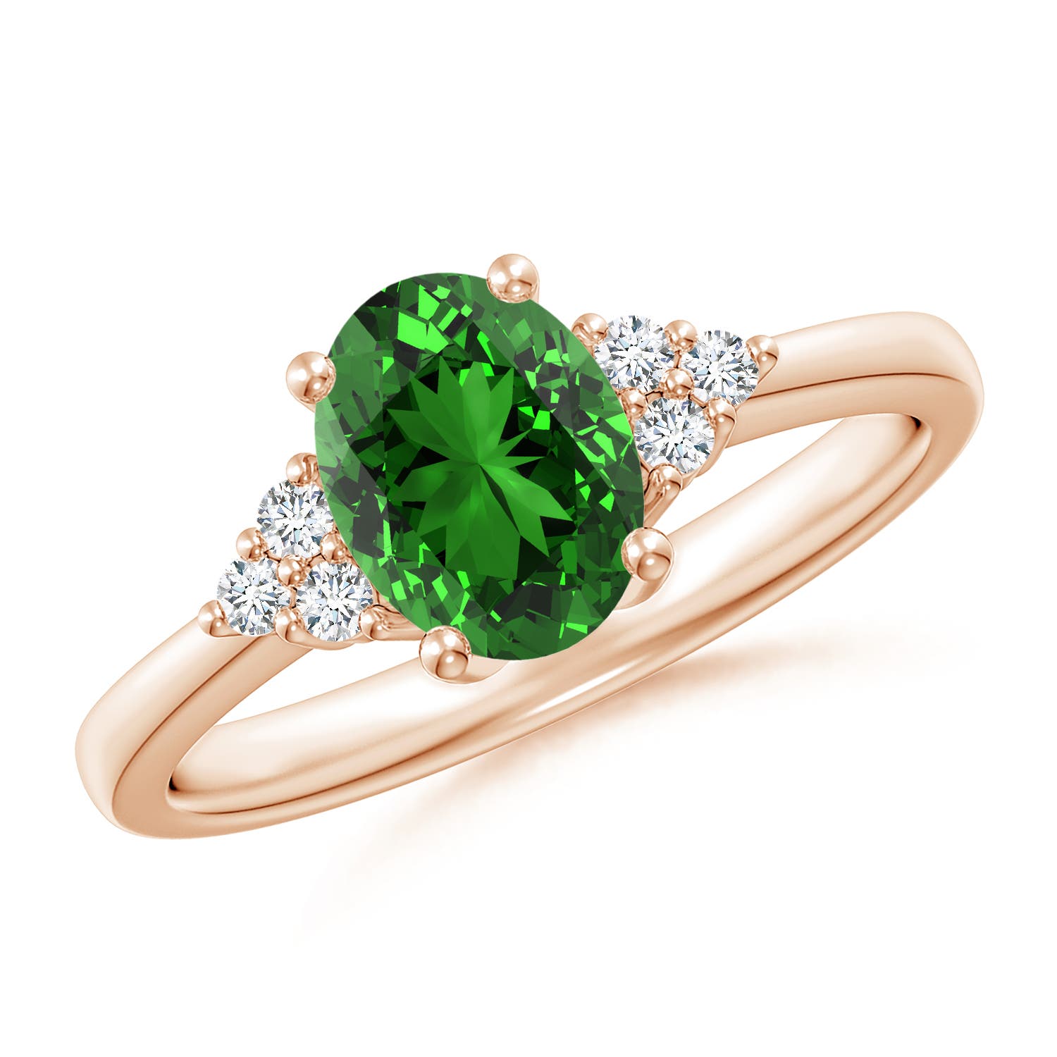 Premium - Lab-Grown Emerald / 1.21 CT / 14 KT Rose Gold