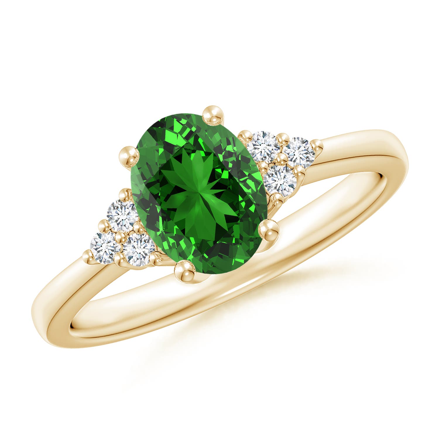 Premium - Lab-Grown Emerald / 1.21 CT / 14 KT Yellow Gold