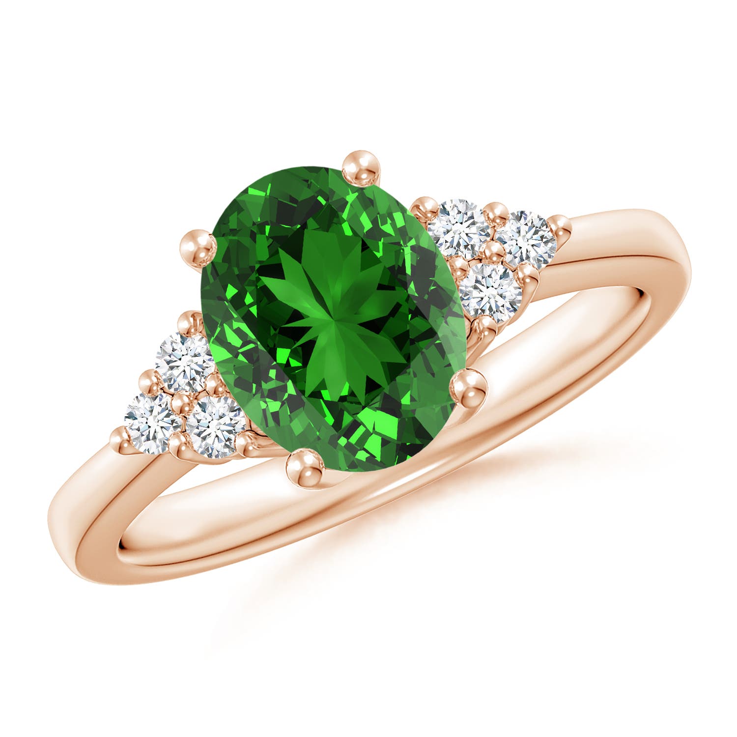 Premium - Lab-Grown Emerald / 1.65 CT / 14 KT Rose Gold