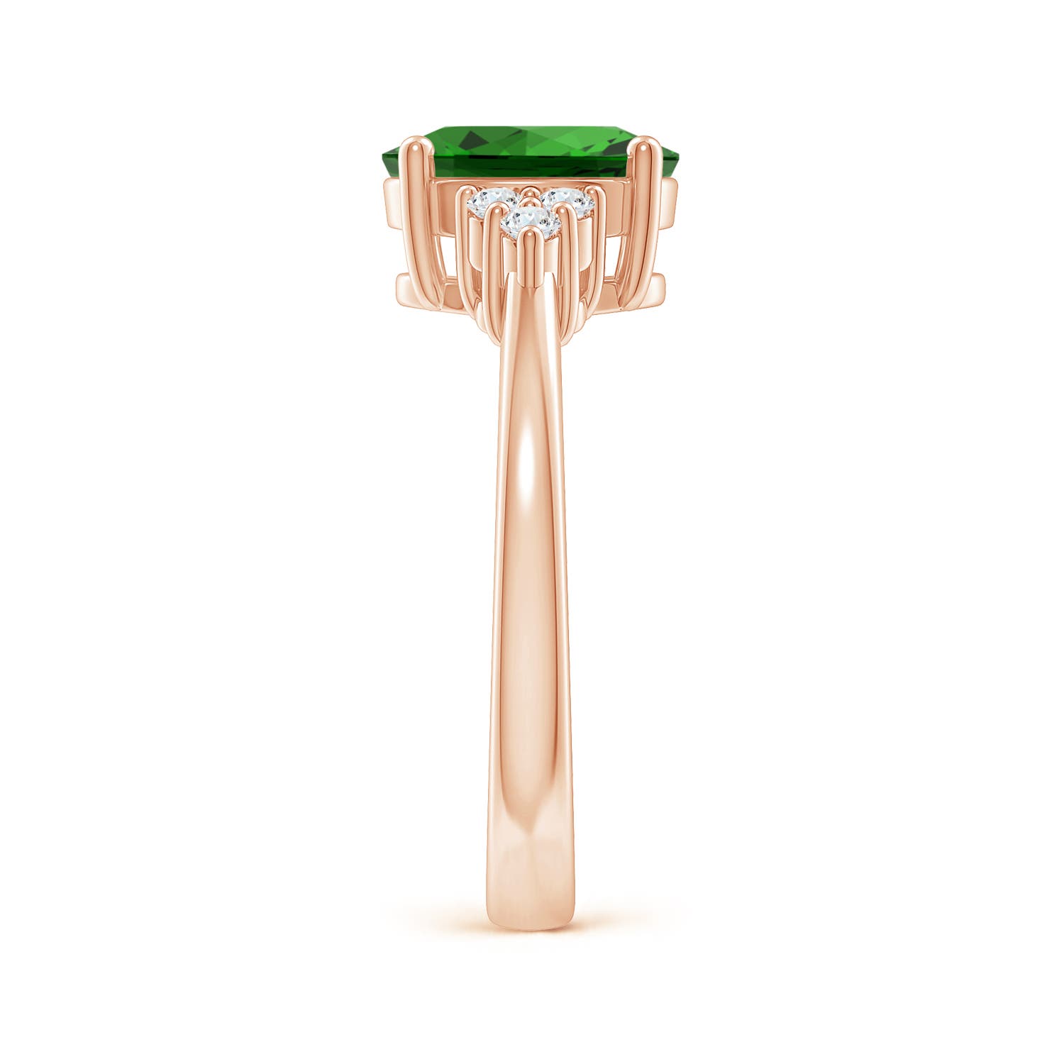 Premium - Lab-Grown Emerald / 1.65 CT / 14 KT Rose Gold