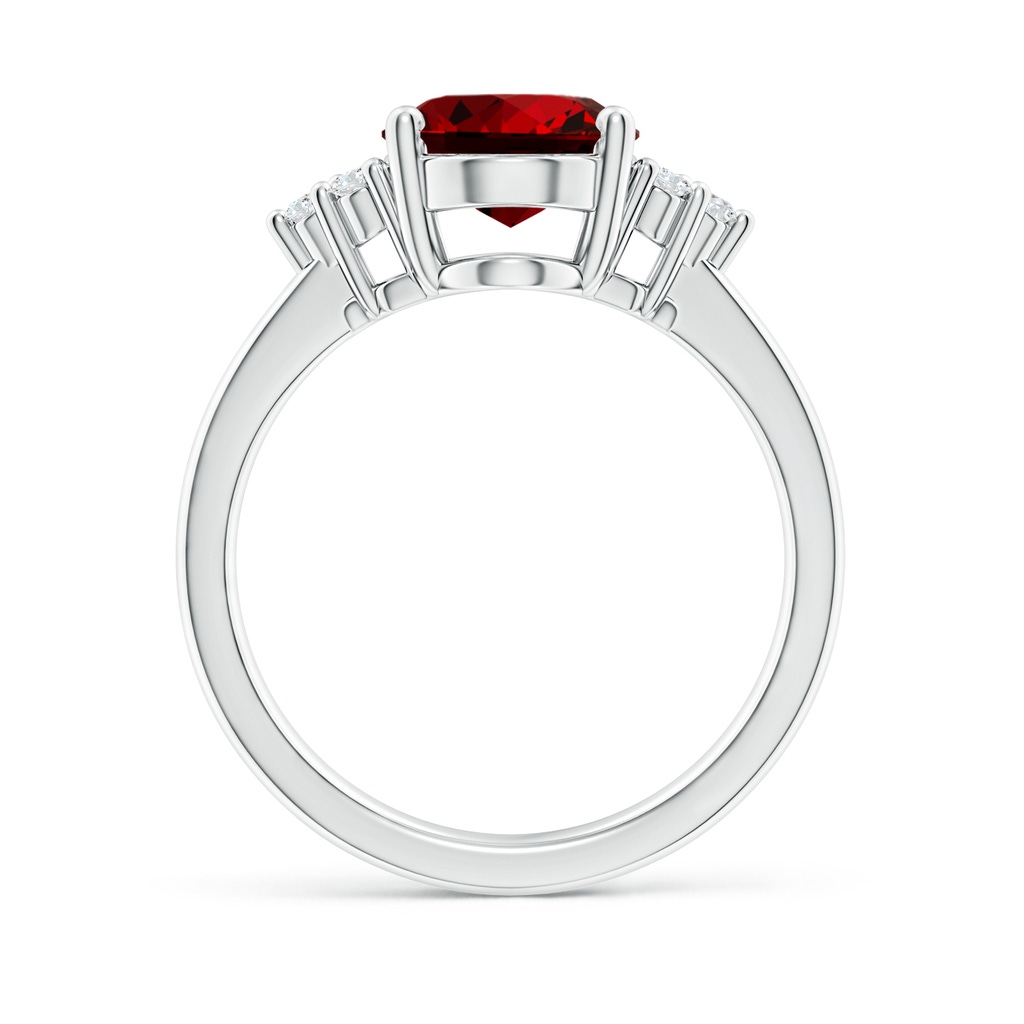 10x8mm Labgrown Lab-Grown Solitaire Oval Ruby and Lab Diamond Promise Ring in P950 Platinum - side 199