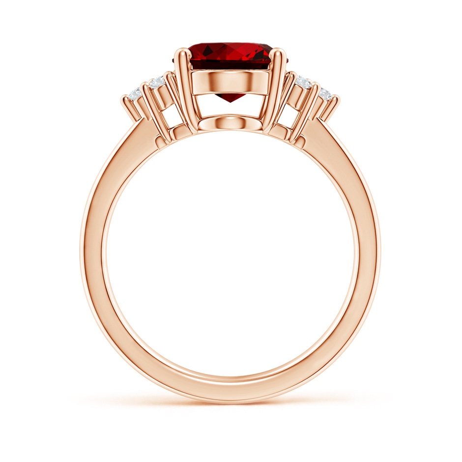 10x8mm Labgrown Lab-Grown Solitaire Oval Ruby and Lab Diamond Promise Ring in Rose Gold side 199