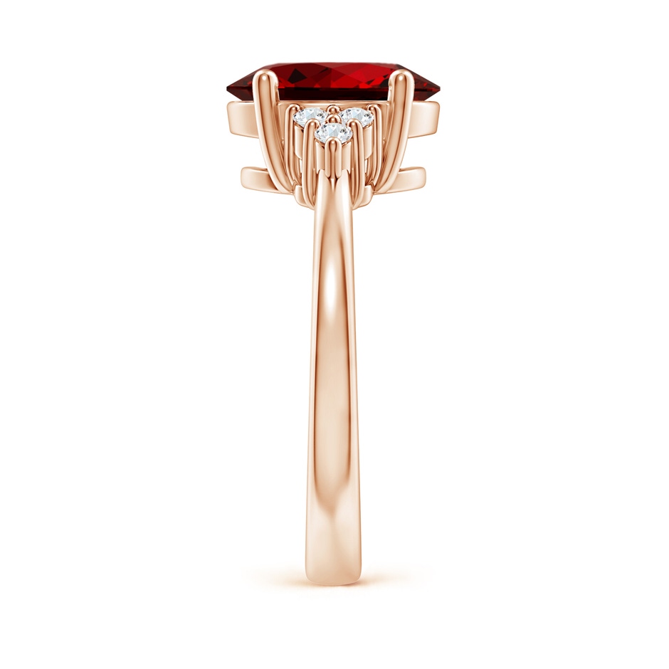 10x8mm Labgrown Lab-Grown Solitaire Oval Ruby and Lab Diamond Promise Ring in Rose Gold side 299