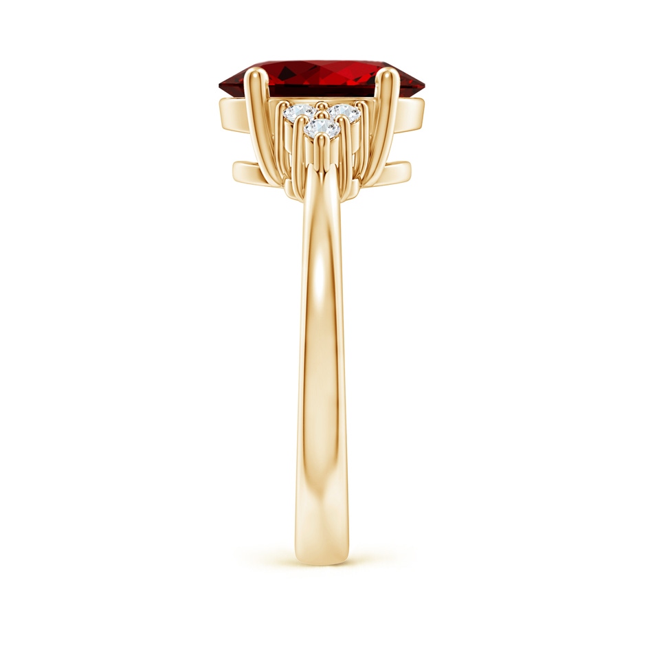 10x8mm Labgrown Lab-Grown Solitaire Oval Ruby and Lab Diamond Promise Ring in Yellow Gold side 299