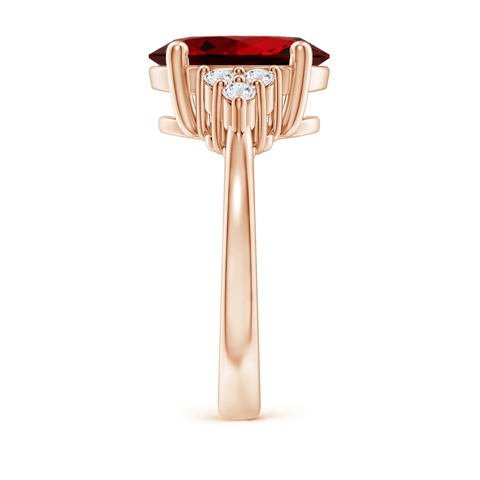 12x10mm Labgrown Lab-Grown Solitaire Oval Ruby and Lab Diamond Promise Ring in Rose Gold side 299