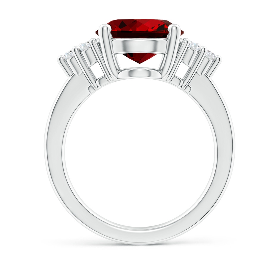12x10mm Labgrown Lab-Grown Solitaire Oval Ruby and Lab Diamond Promise Ring in White Gold side 199
