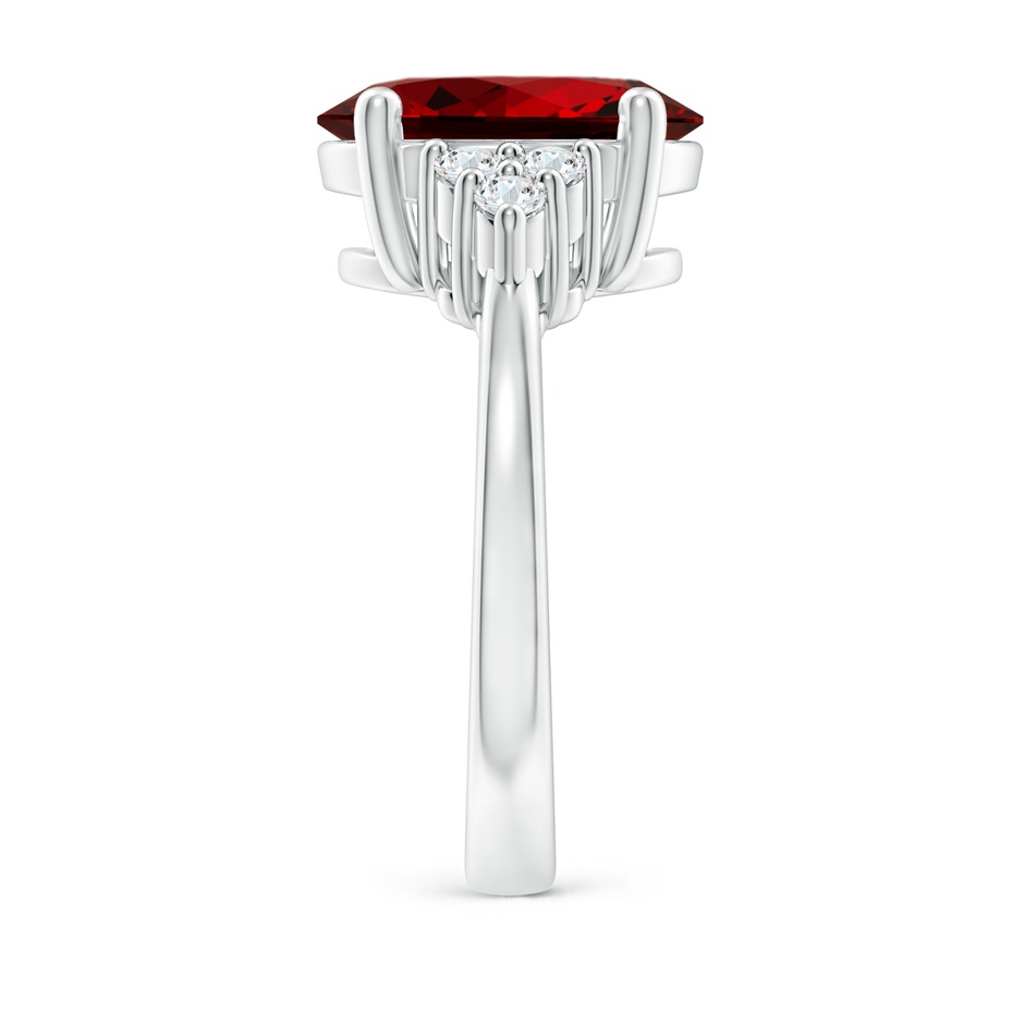 12x10mm Labgrown Lab-Grown Solitaire Oval Ruby and Lab Diamond Promise Ring in White Gold side 299