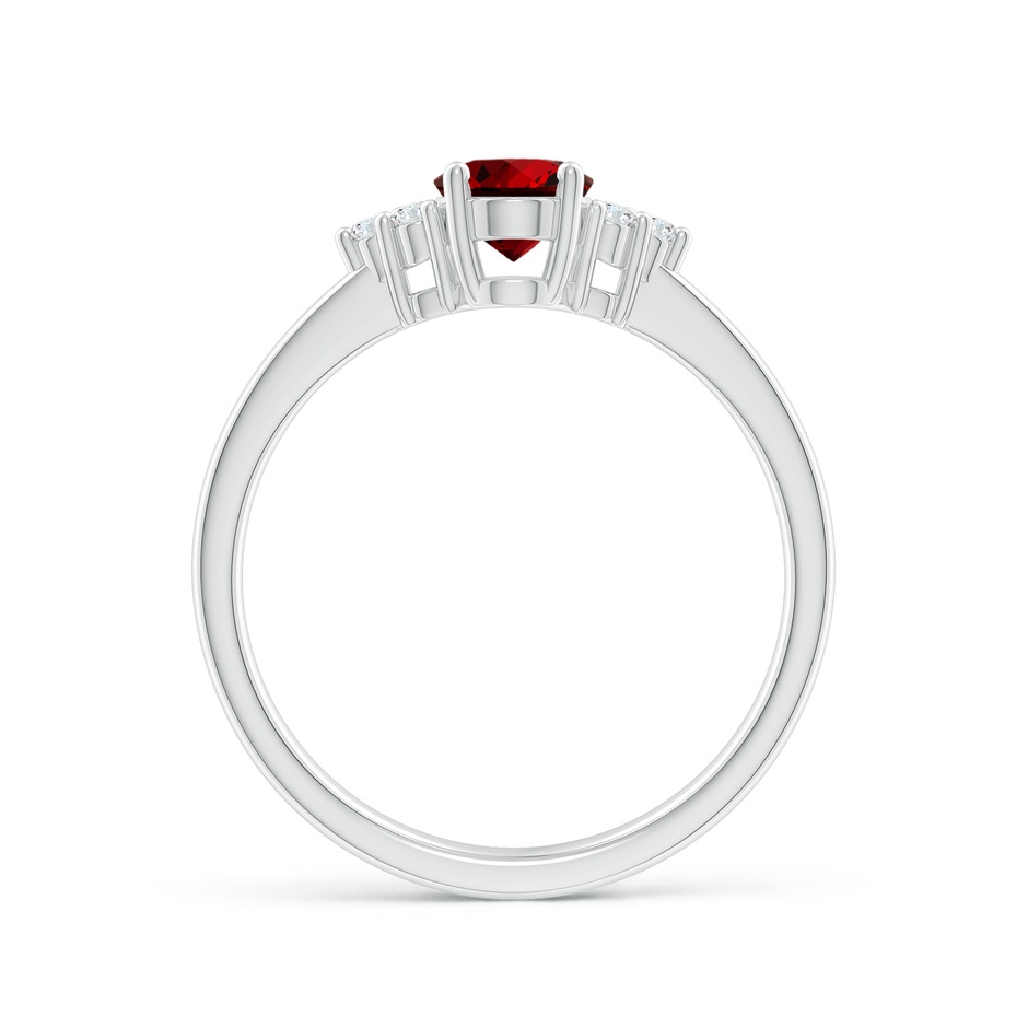 7x5mm Labgrown Lab-Grown Solitaire Oval Ruby and Lab Diamond Promise Ring in P950 Platinum side 199