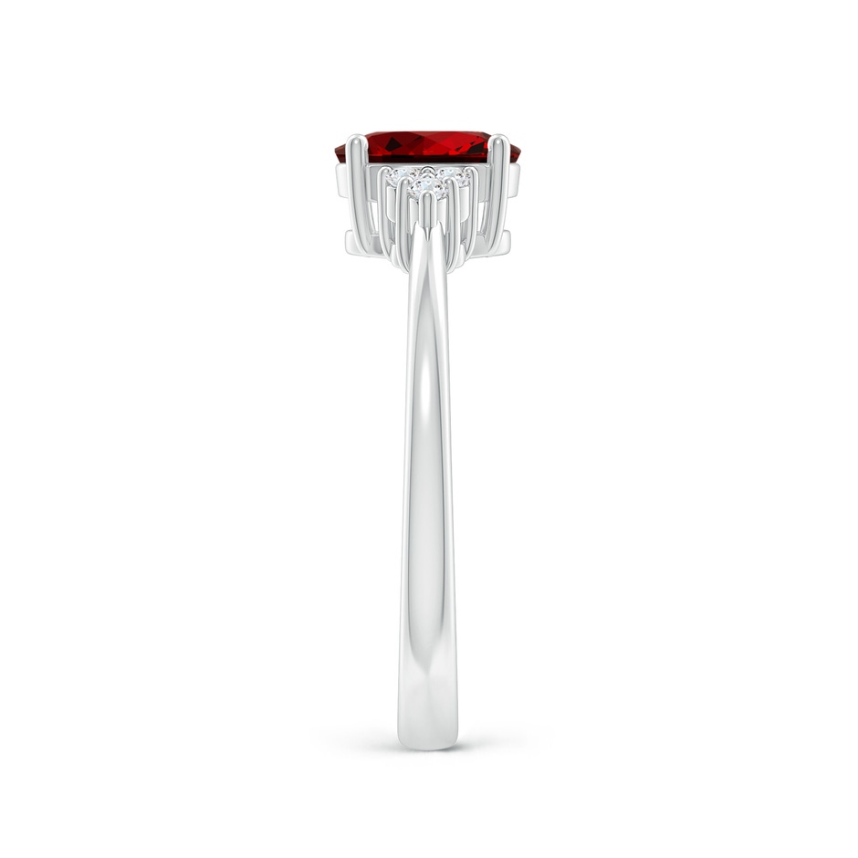 7x5mm Labgrown Lab-Grown Solitaire Oval Ruby and Lab Diamond Promise Ring in P950 Platinum side 299