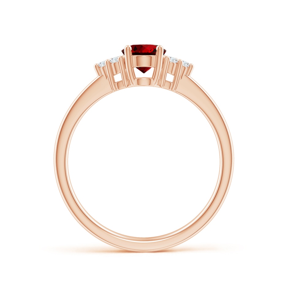 7x5mm Labgrown Lab-Grown Solitaire Oval Ruby and Lab Diamond Promise Ring in Rose Gold side 199
