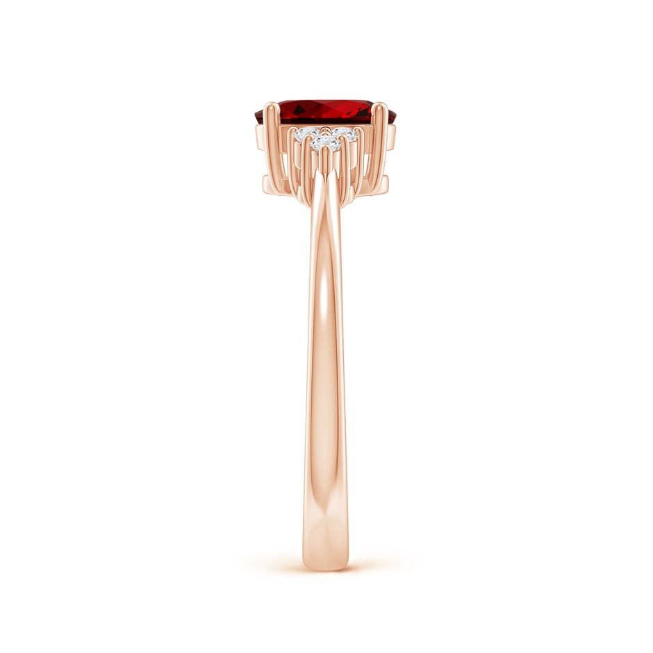 7x5mm Labgrown Lab-Grown Solitaire Oval Ruby and Lab Diamond Promise Ring in Rose Gold side 299
