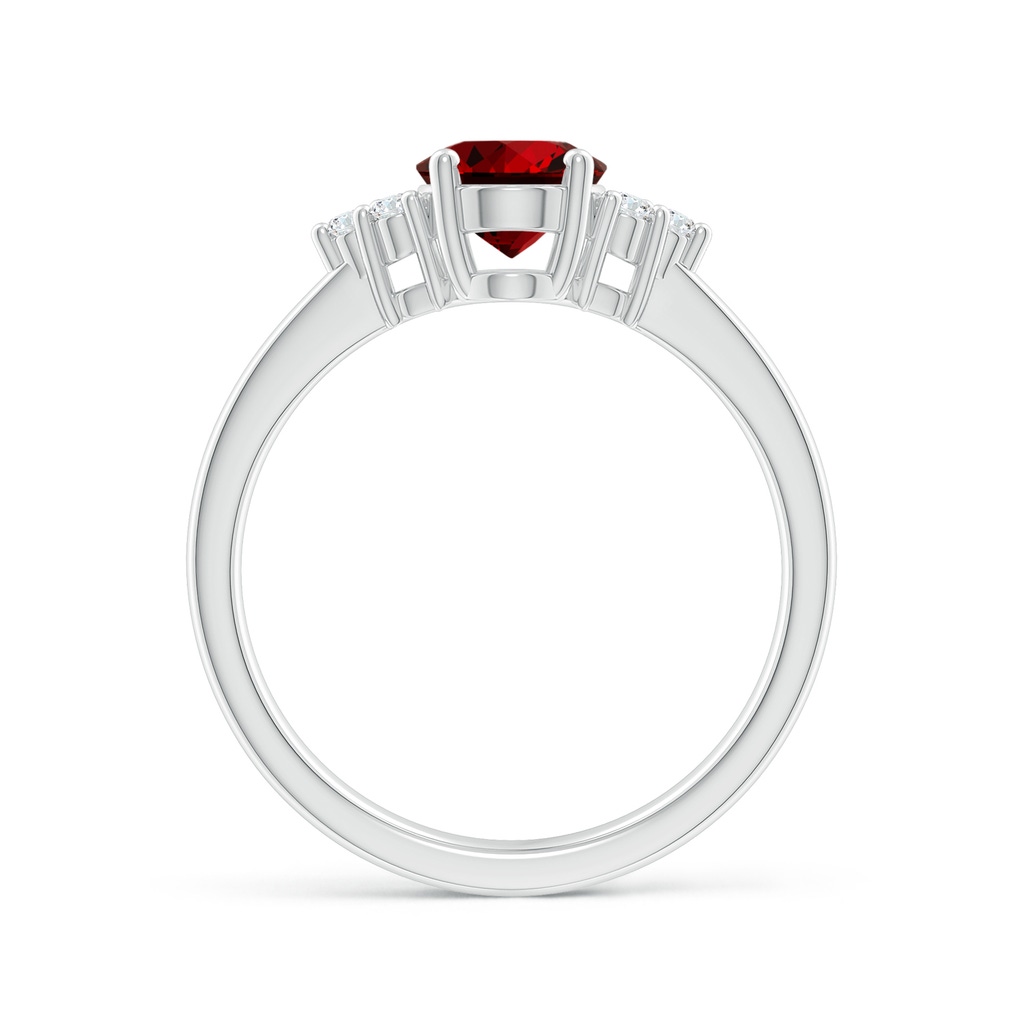 8x6mm Labgrown Lab-Grown Solitaire Oval Ruby and Lab Diamond Promise Ring in White Gold - side 199