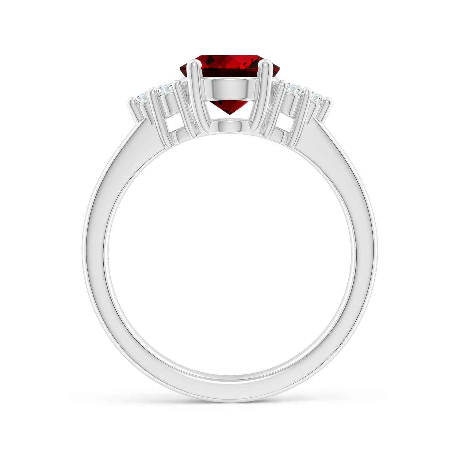 Premium - Lab-Grown Ruby / 2.15 CT / 14 KT White Gold