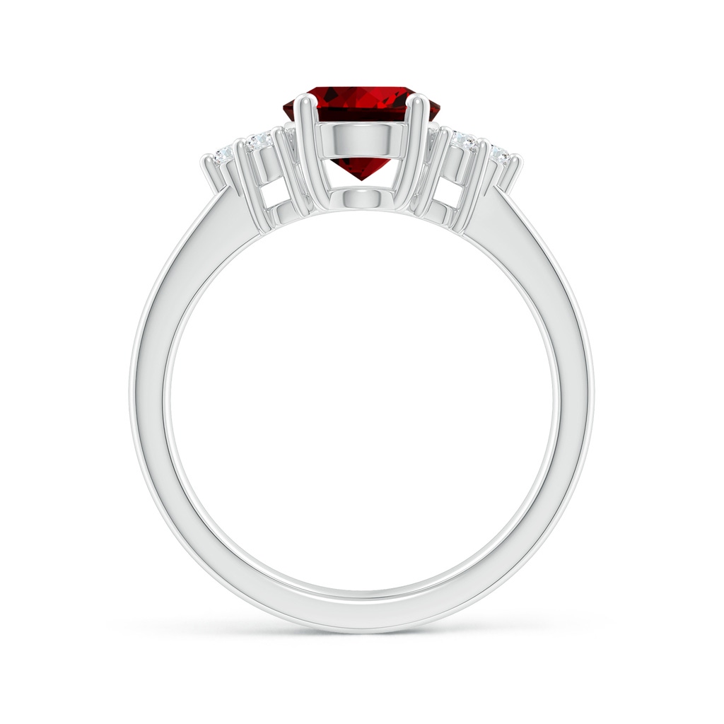 9x7mm Labgrown Lab-Grown Solitaire Oval Ruby and Diamond Promise Ring in White Gold Side 199