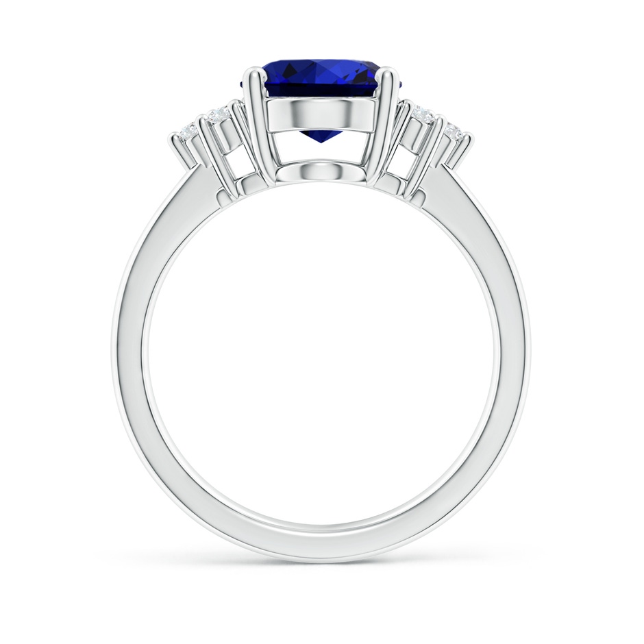 10x8mm Labgrown Lab-Grown Solitaire Oval Blue Sapphire and Diamond Promise Ring in P950 Platinum side 199