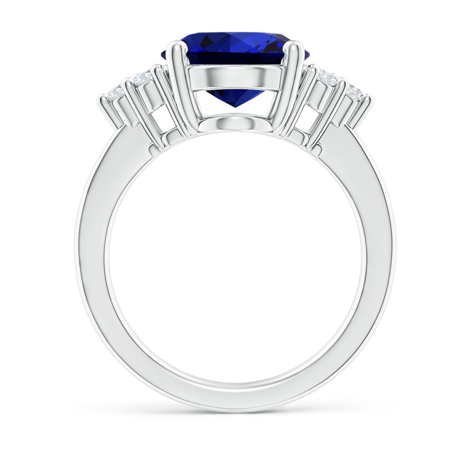 12x10mm Labgrown Lab-Grown Solitaire Oval Blue Sapphire and Diamond Promise Ring in White Gold side 199