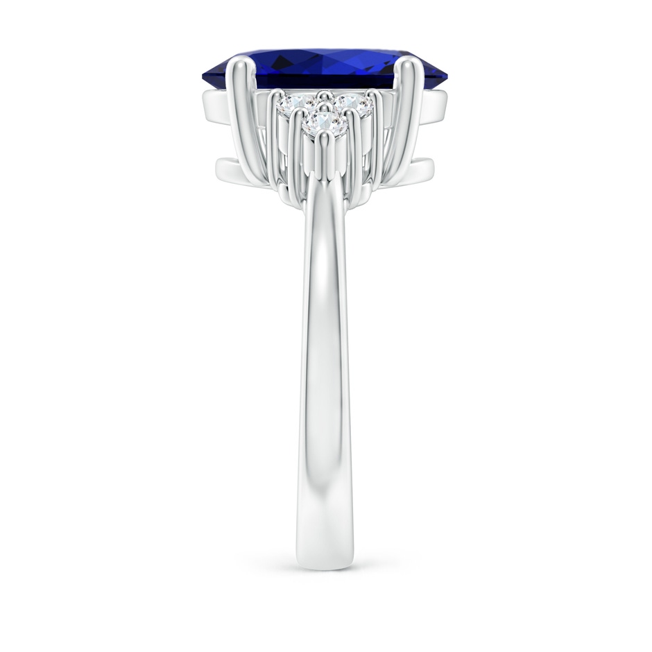 12x10mm Labgrown Lab-Grown Solitaire Oval Blue Sapphire and Diamond Promise Ring in White Gold side 299