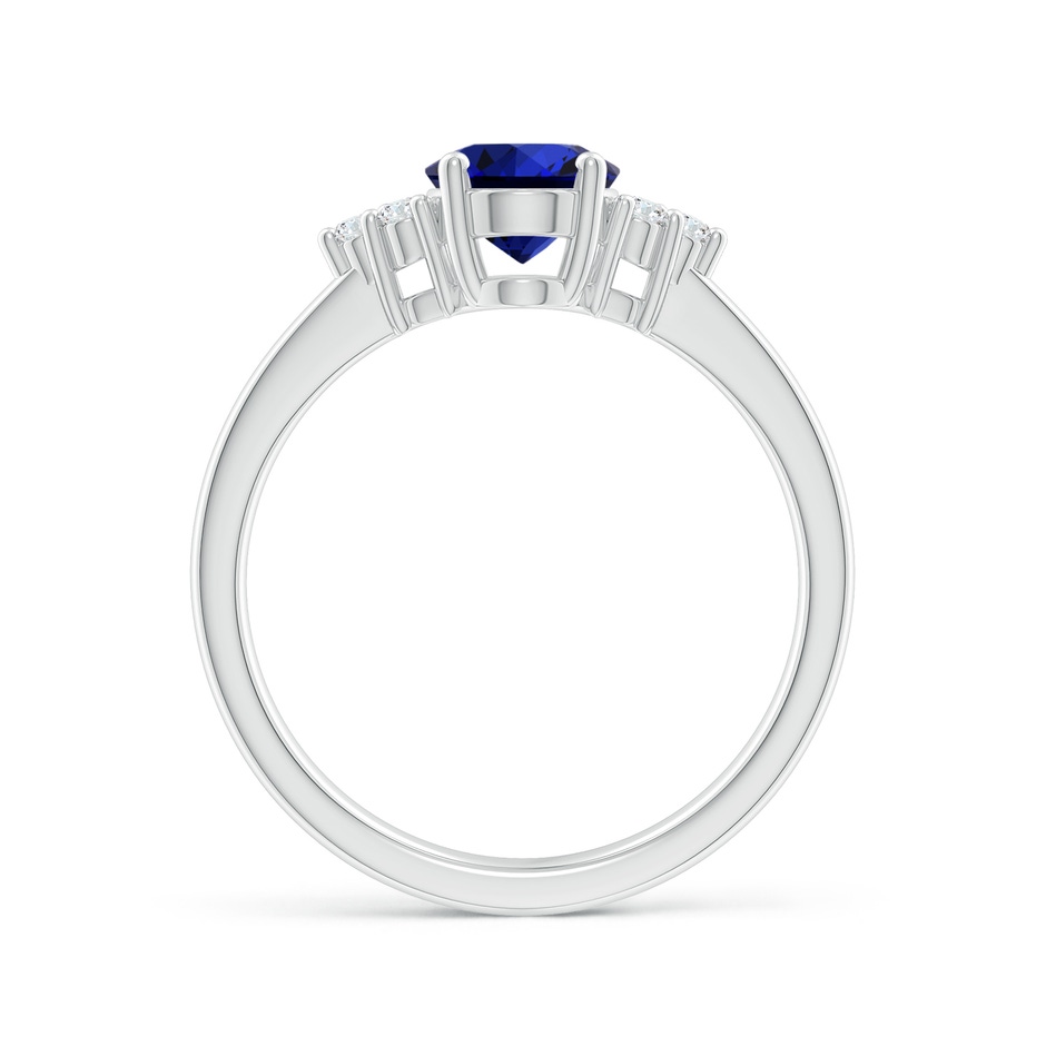 8x6mm Labgrown Lab-Grown Solitaire Oval Blue Sapphire and Diamond Promise Ring in P950 Platinum side 199