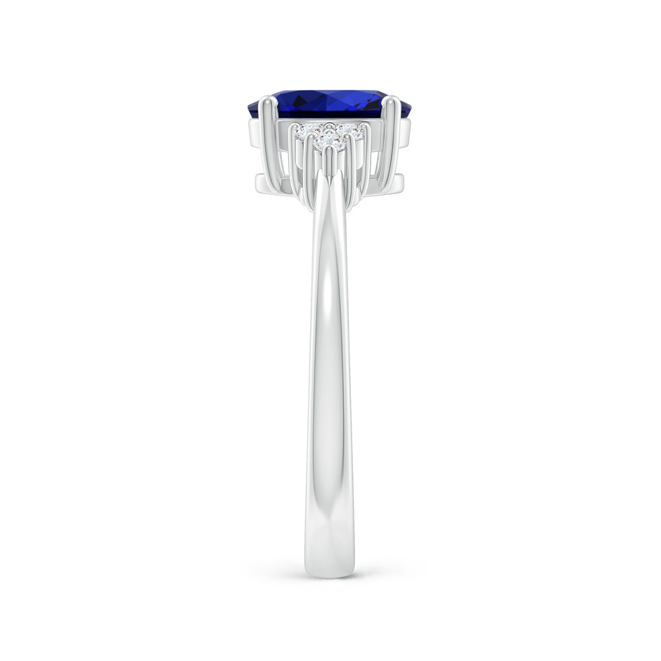 8x6mm Labgrown Lab-Grown Solitaire Oval Blue Sapphire and Diamond Promise Ring in P950 Platinum side 299