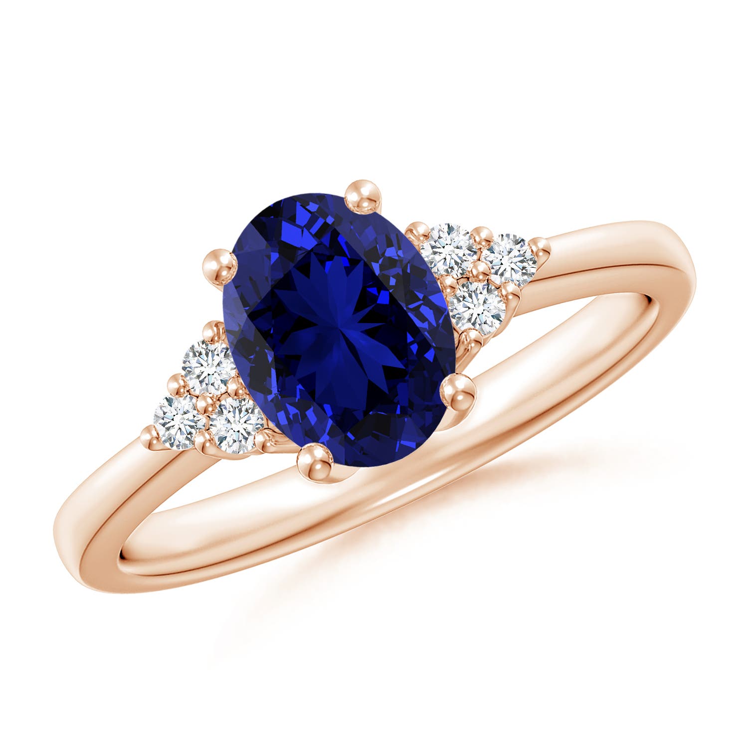 Premium - Lab-Grown Blue Sapphire / 1.66 CT / 14 KT Rose Gold