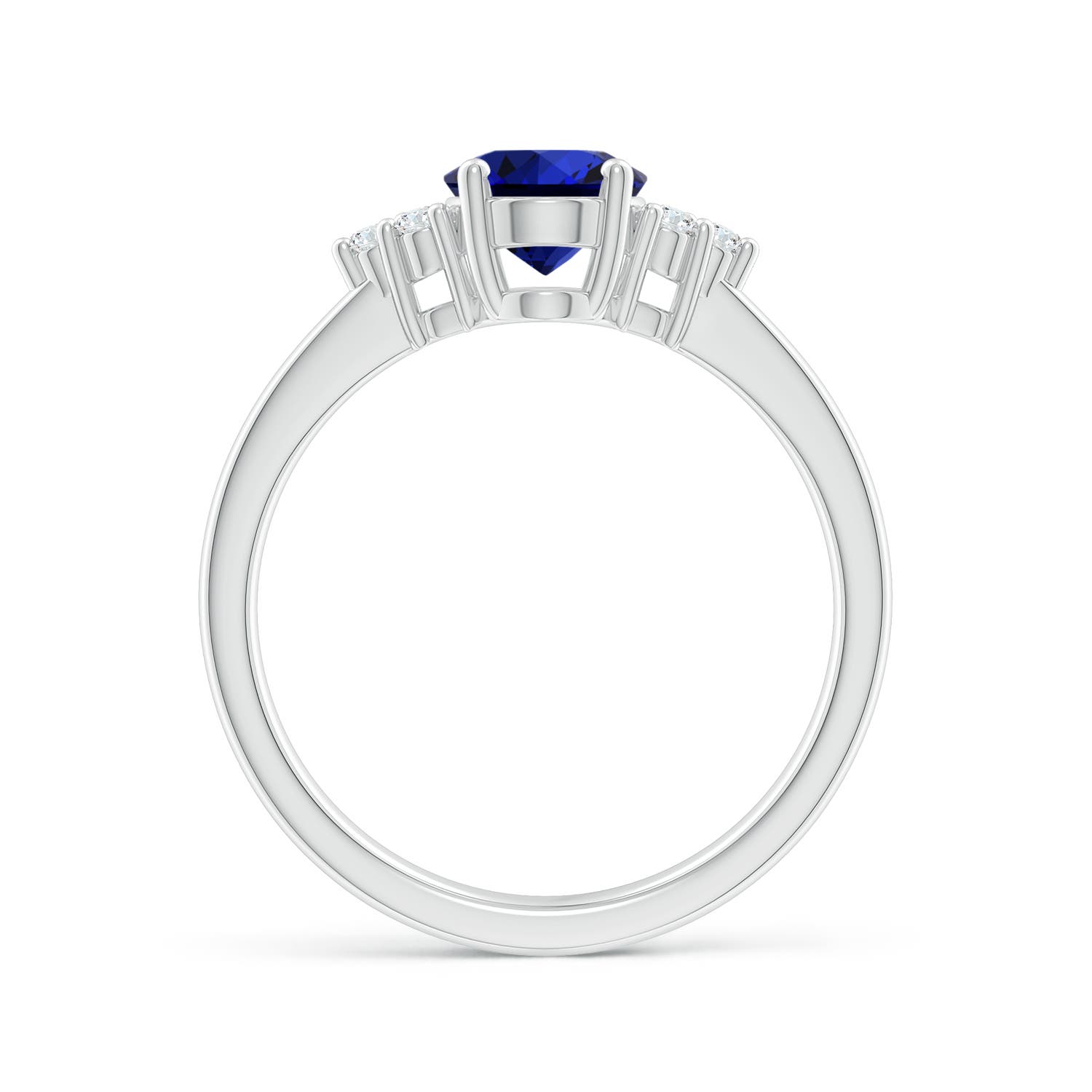 Premium - Lab-Grown Blue Sapphire / 1.66 CT / 14 KT White Gold