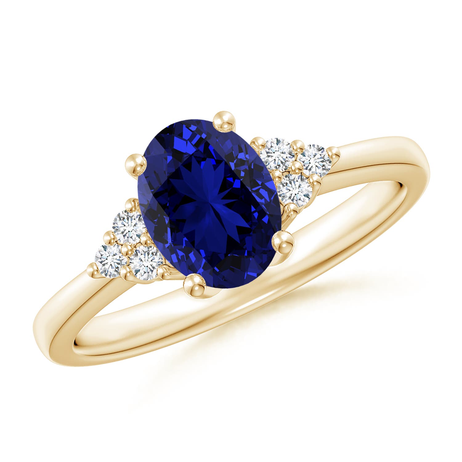 Premium - Lab-Grown Blue Sapphire / 1.66 CT / 14 KT Yellow Gold