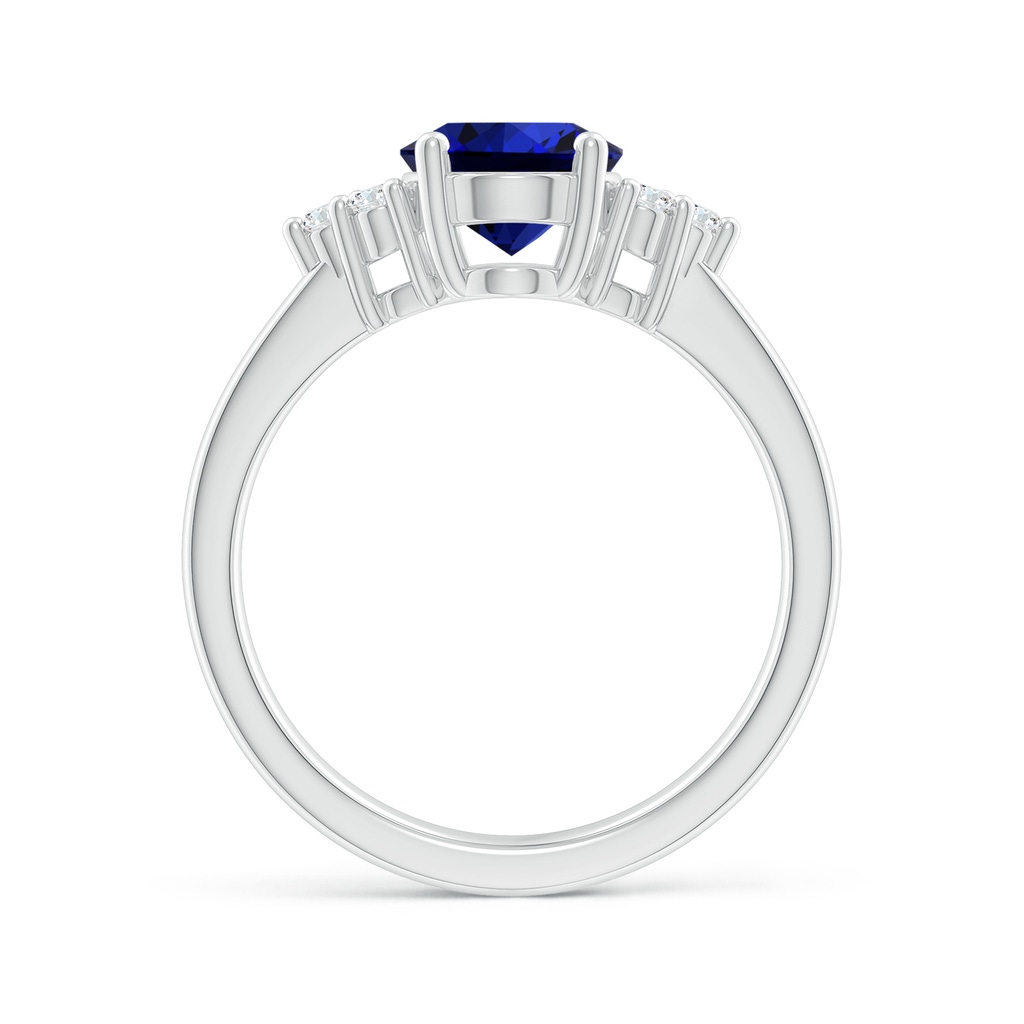9x7mm Labgrown Lab-Grown Solitaire Oval Blue Sapphire and Diamond Promise Ring in P950 Platinum Side 199