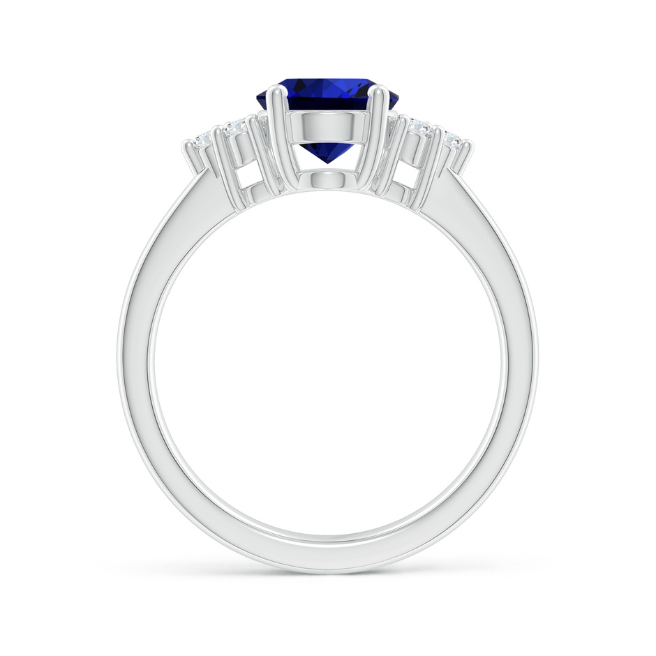 9x7mm Labgrown Lab-Grown Solitaire Oval Blue Sapphire and Diamond Promise Ring in P950 Platinum side 199