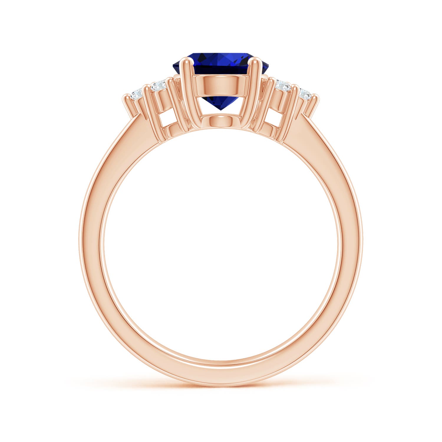 Premium - Lab-Grown Blue Sapphire / 2.15 CT / 14 KT Rose Gold