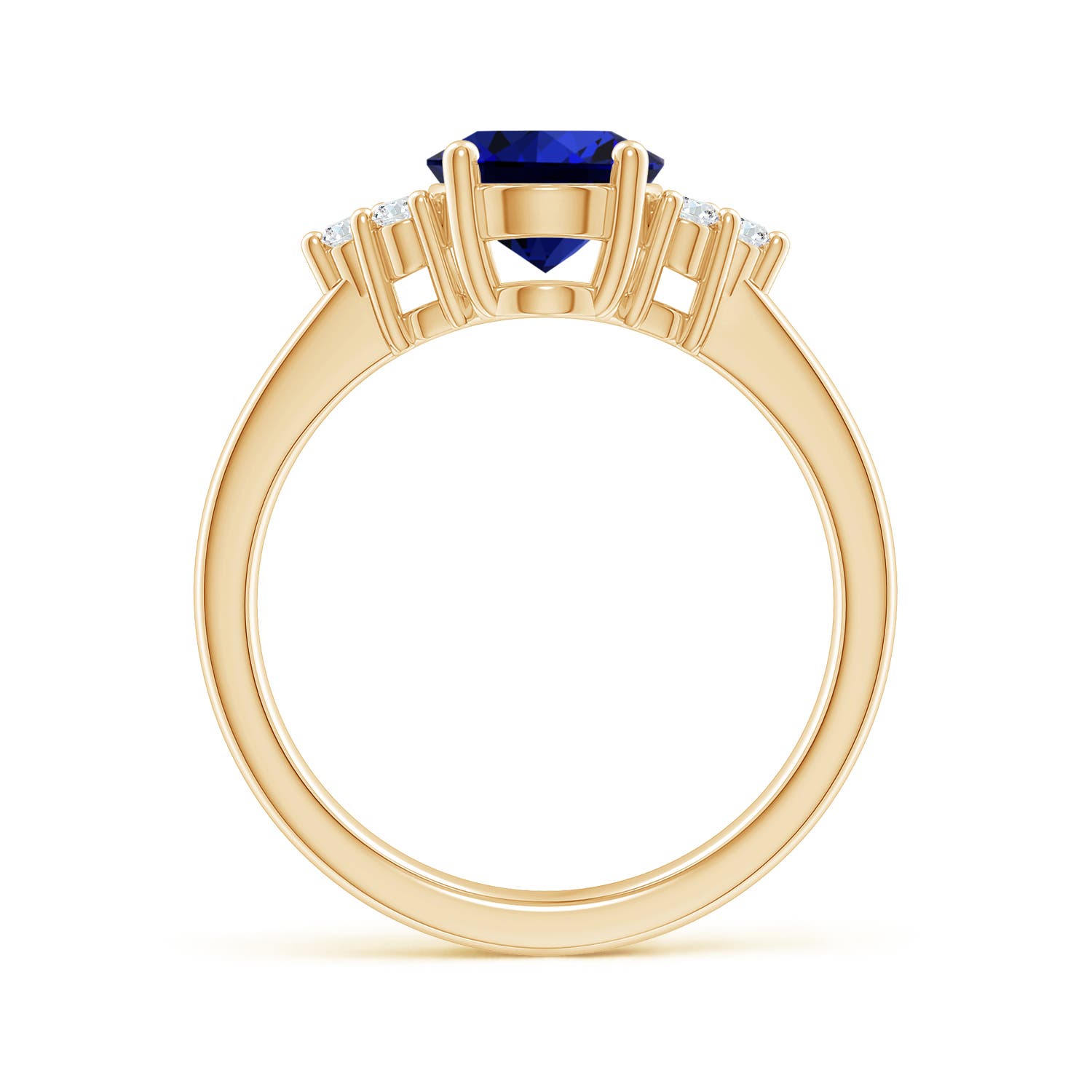 Premium - Lab-Grown Blue Sapphire / 2.15 CT / 14 KT Yellow Gold