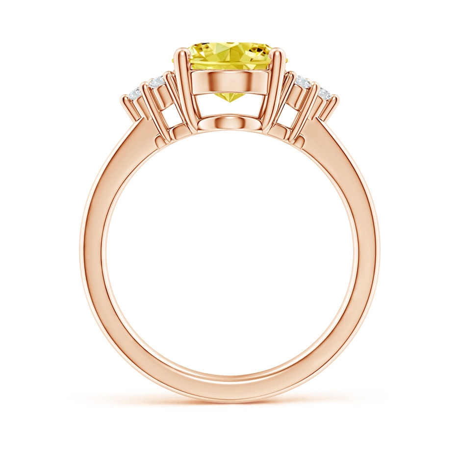 10x8mm Labgrown Solitaire Oval Lab-Grown Fancy Intense Yellow and White Diamond Promise Ring in 9K Rose Gold side 199