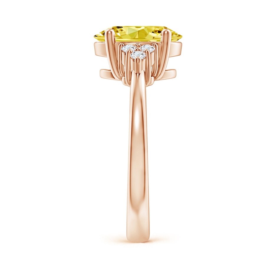 10x8mm Labgrown Solitaire Oval Lab-Grown Fancy Intense Yellow and White Diamond Promise Ring in 9K Rose Gold side 299
