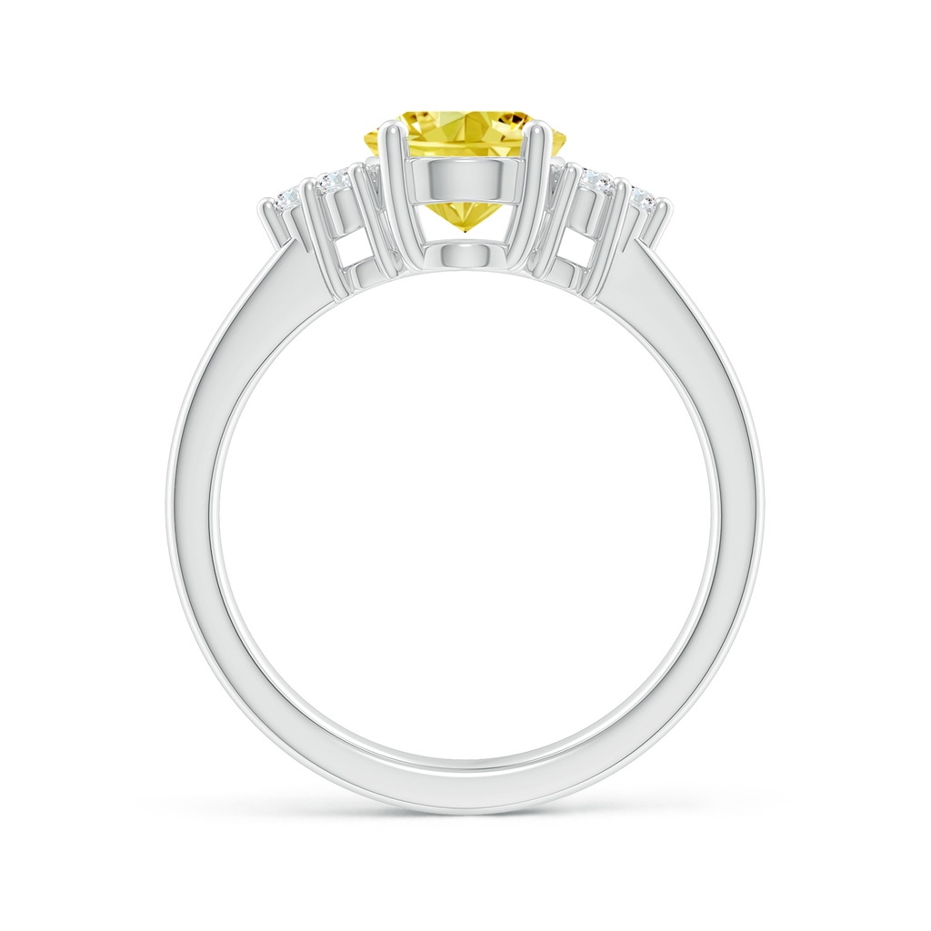 9x7mm Labgrown Solitaire Oval Lab-Grown Fancy Intense Yellow and White Diamond Promise Ring in White Gold - side 199