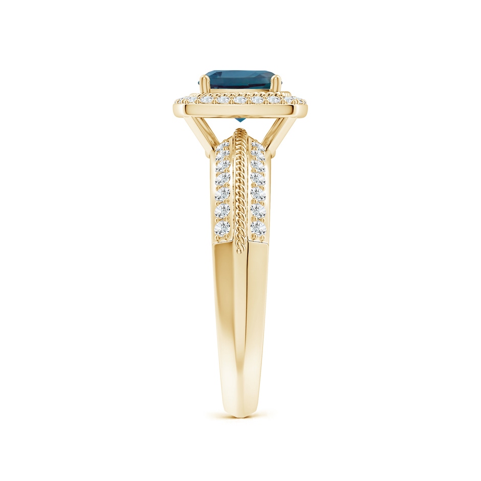 6mm Labgrown Twisted Rope Cushion Lab-Grown Alexandrite Halo Ring in 18K Yellow Gold side 299