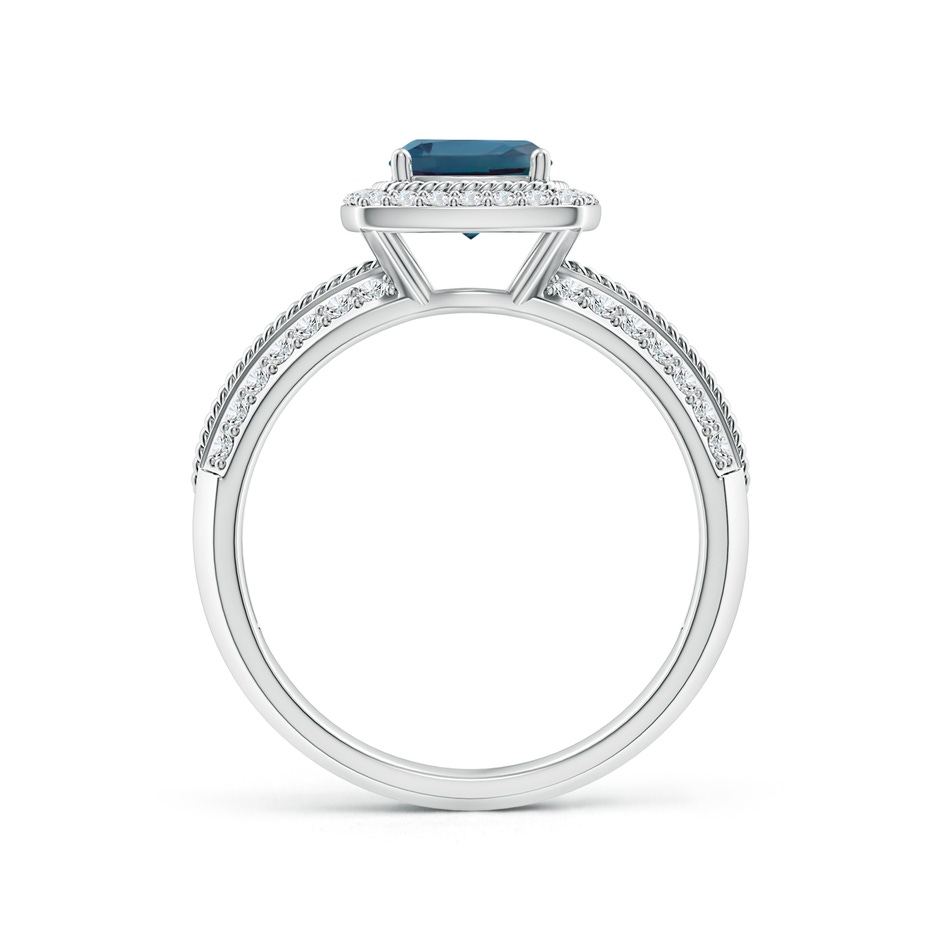 6mm Labgrown Twisted Rope Cushion Lab-Grown Alexandrite Halo Ring in P950 Platinum side 199