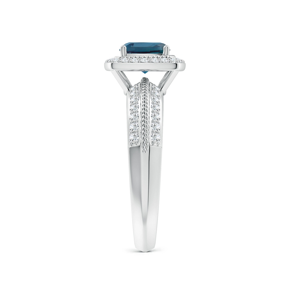 6mm Labgrown Twisted Rope Cushion Lab-Grown Alexandrite Halo Ring in P950 Platinum side 299