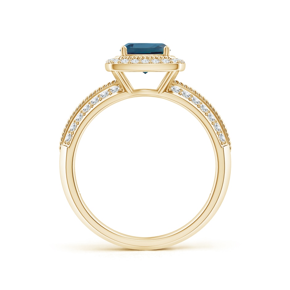 6mm Labgrown Twisted Rope Cushion Lab-Grown Alexandrite Halo Ring in Yellow Gold side 199