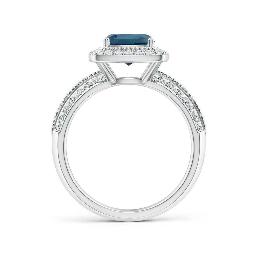 7mm Labgrown Twisted Rope Cushion Lab-Grown Alexandrite Halo Ring in White Gold - side 199